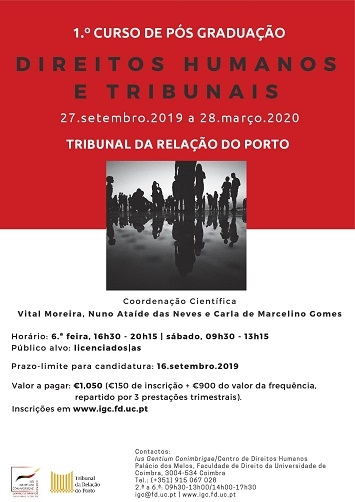 1.º curso de Pós-graduação em Direitos Humanos e Tribunais – Porto